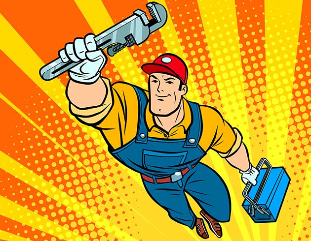 Hero with a Wrench Graphic