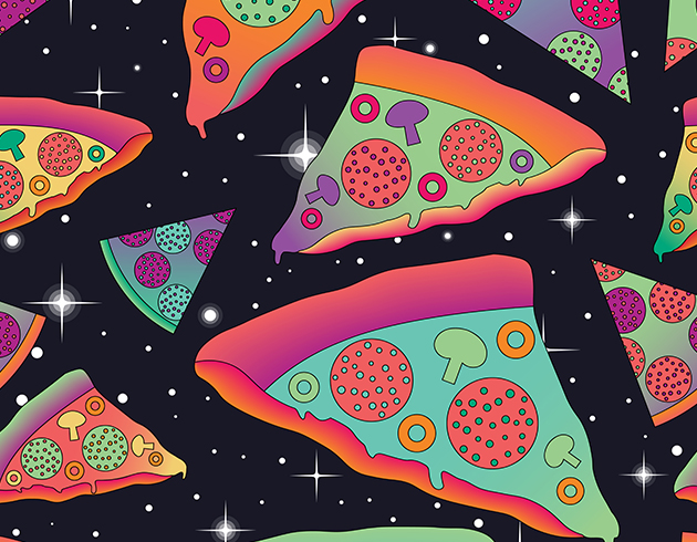 Red Rocks and Pizza on the Moon Graphic